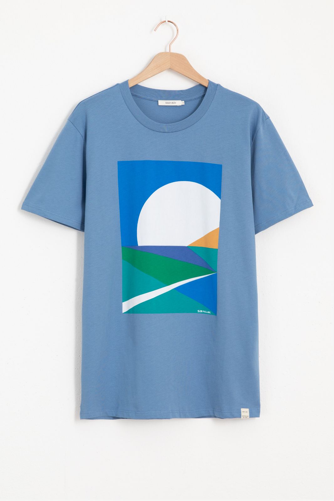 Blauw T-shirt met print - Heren | Sissy-Boy