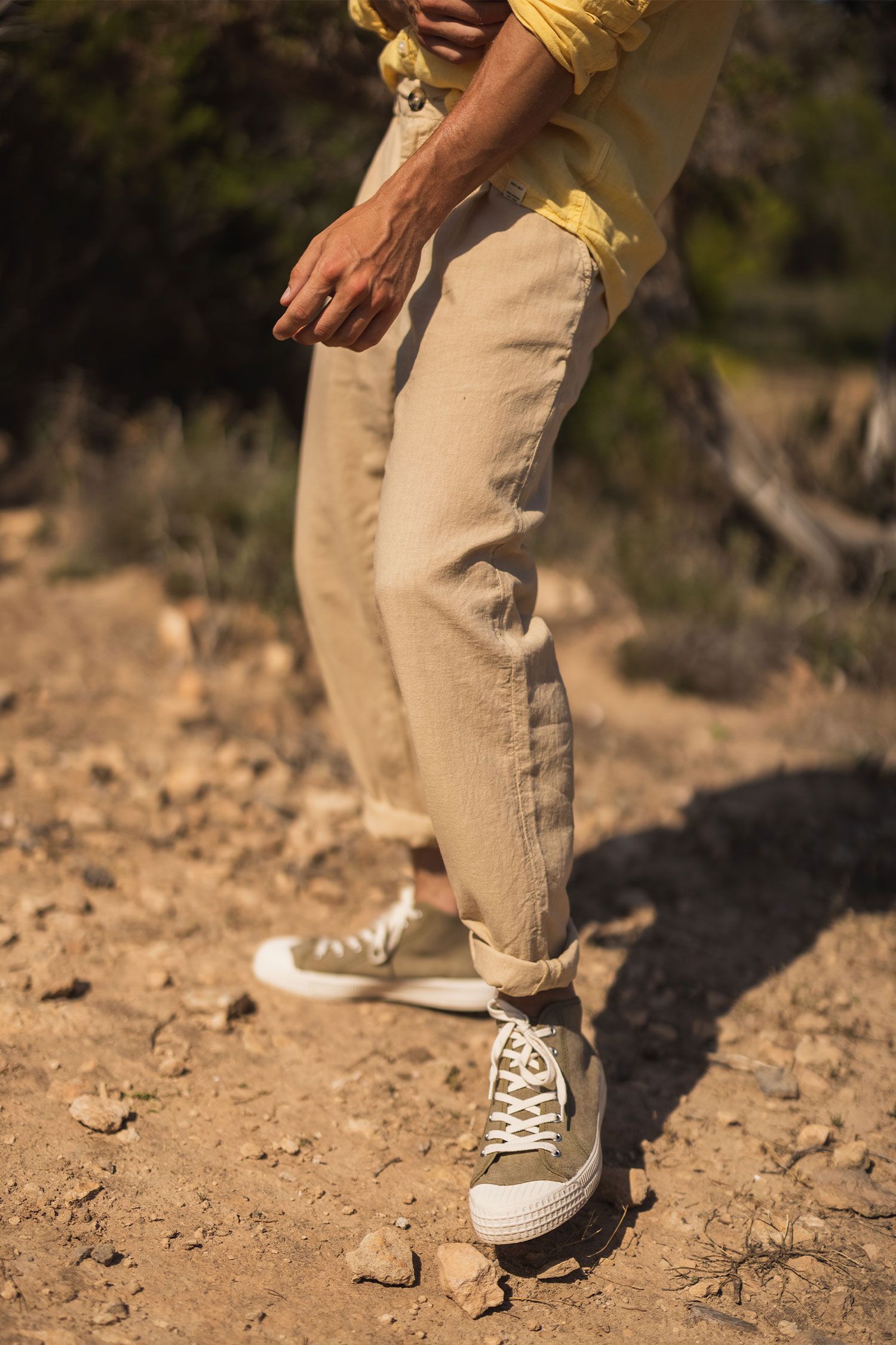 Hoge taupe canvas sneakers - Heren | Sissy-Boy
