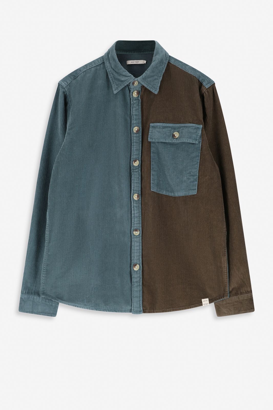 Chemise color block - bleu