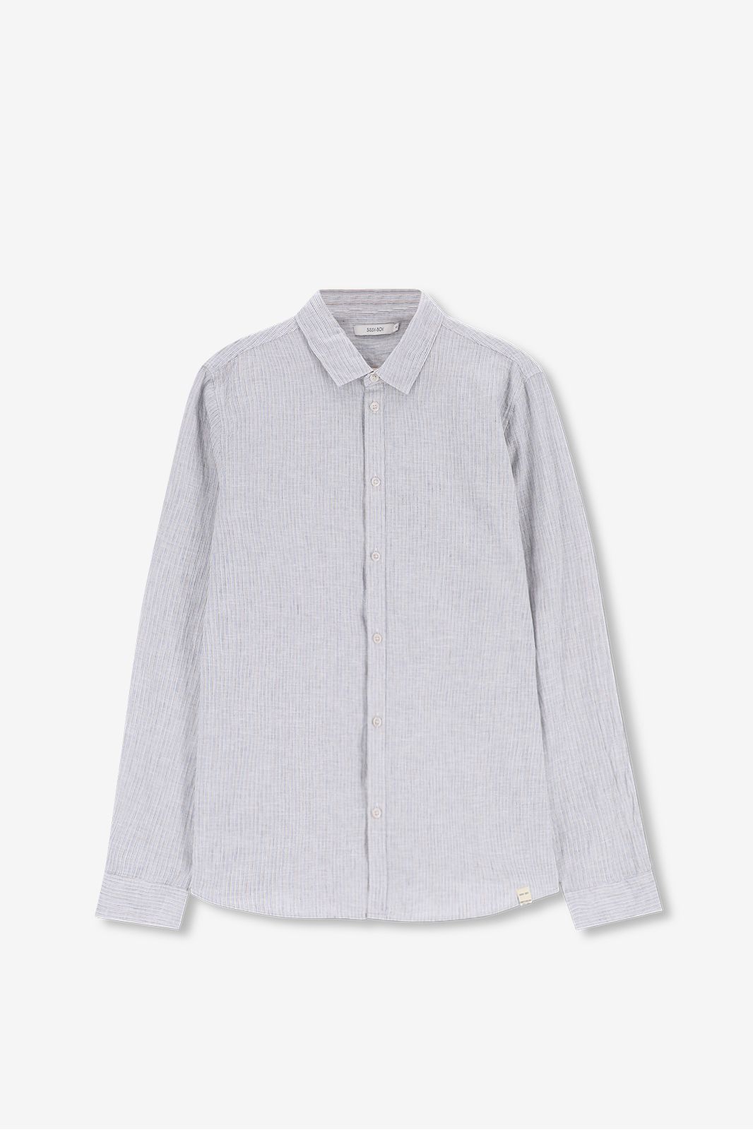 Chemise rayée en lin - bleu