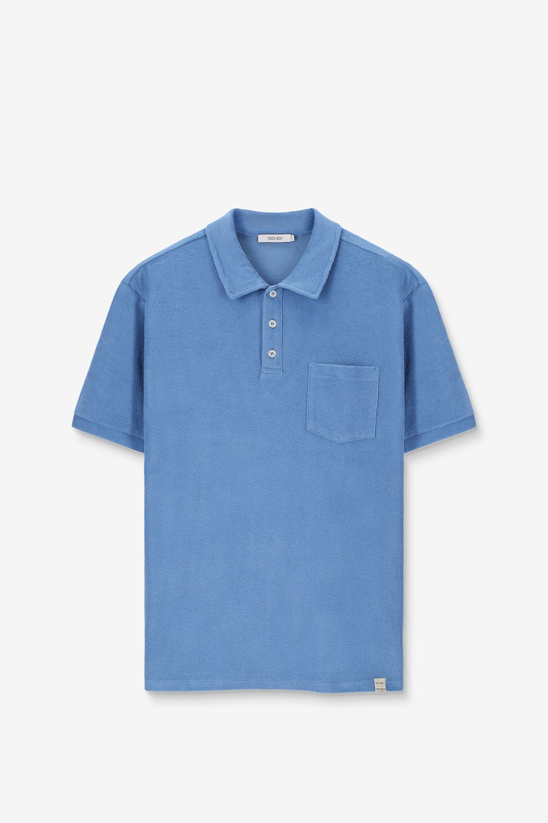Polo en tissu éponge - bleu