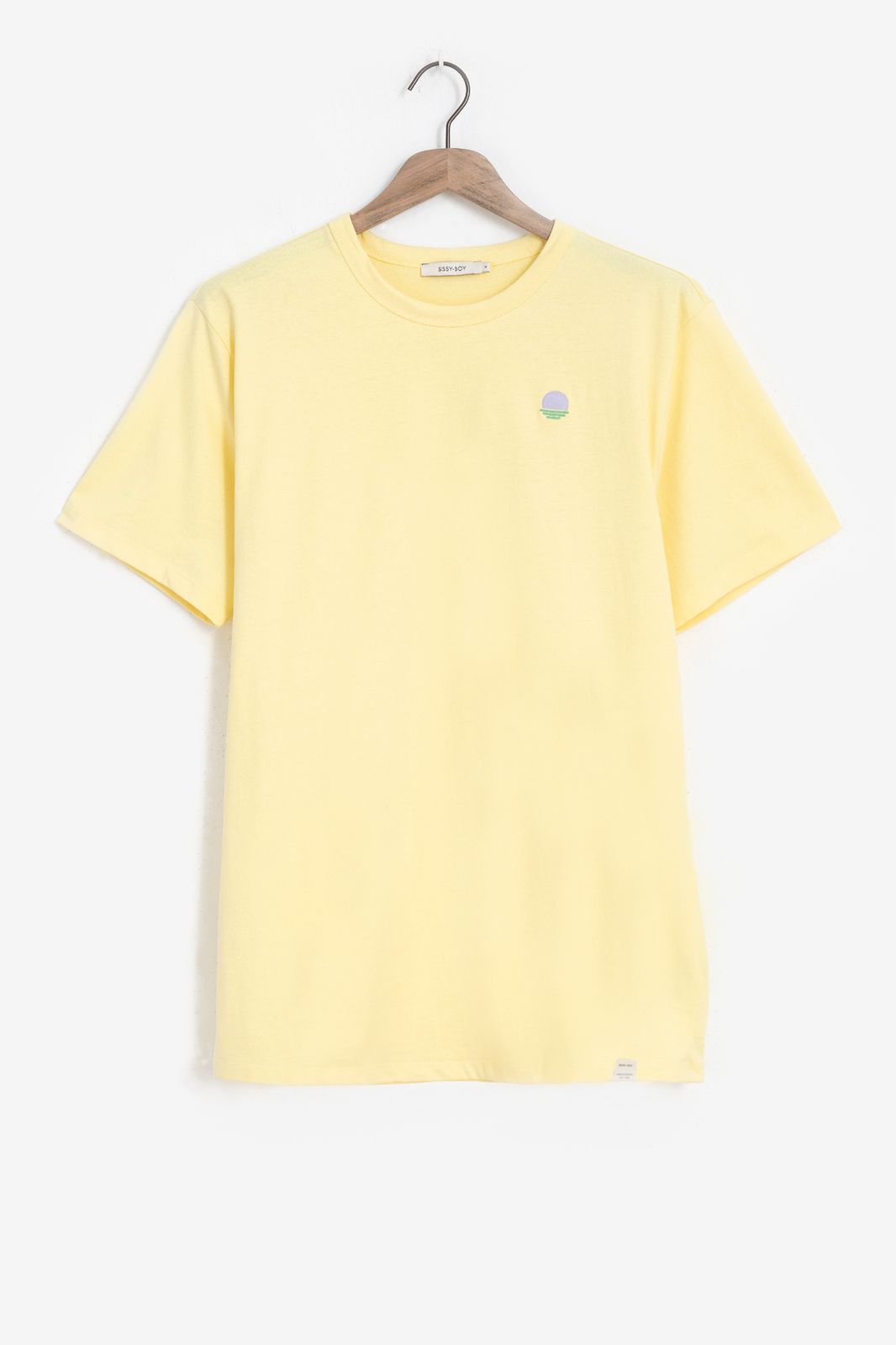 T-shirt en coton avec broderie - jaune clair