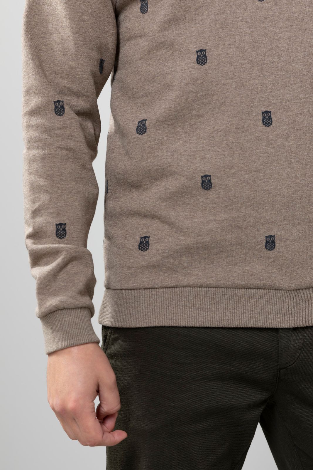 Sweatshirt imprimé intégral - brun clair