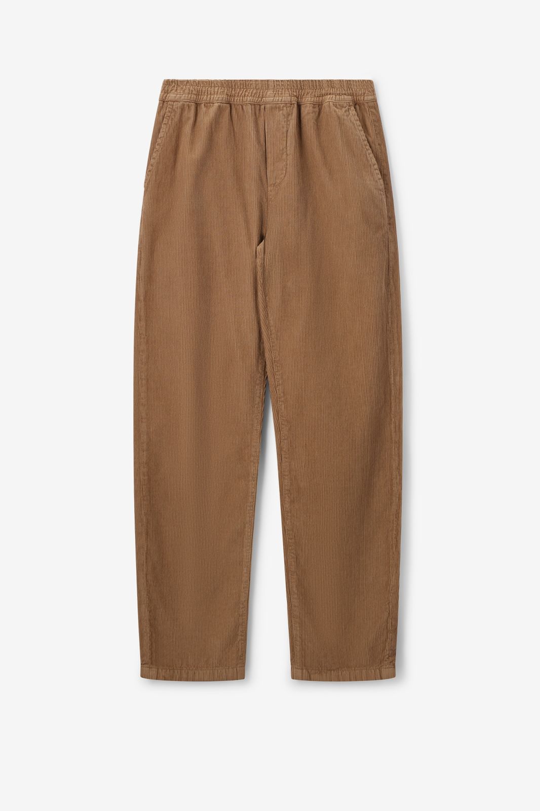 Pantalon taille mi-haute en velours côtelé - marron clair