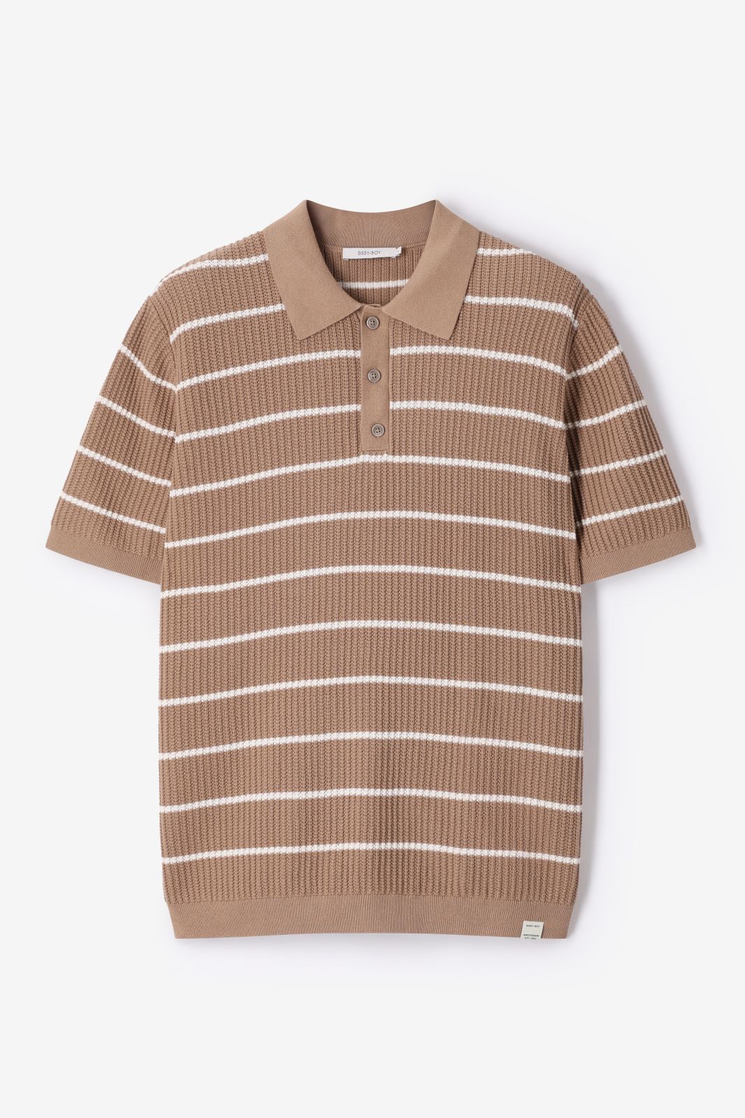Polo avec rayures - marron clair