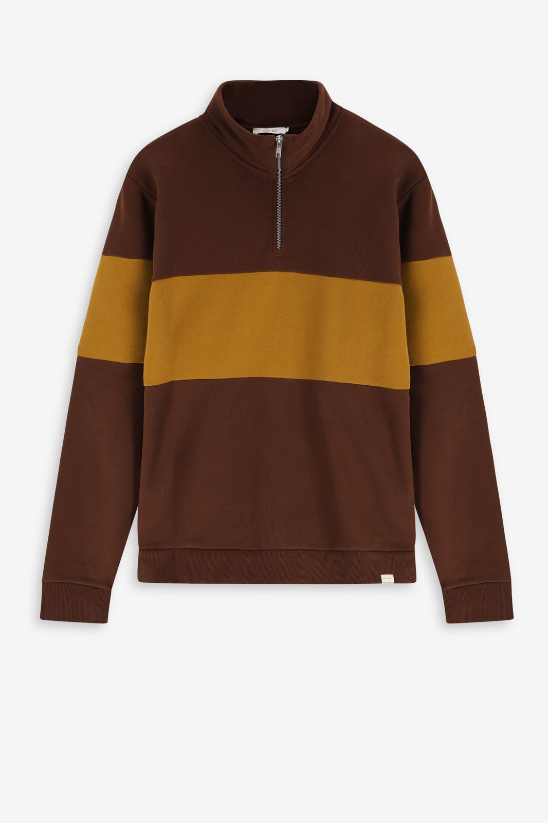 Sweat avec rayure - marron foncé