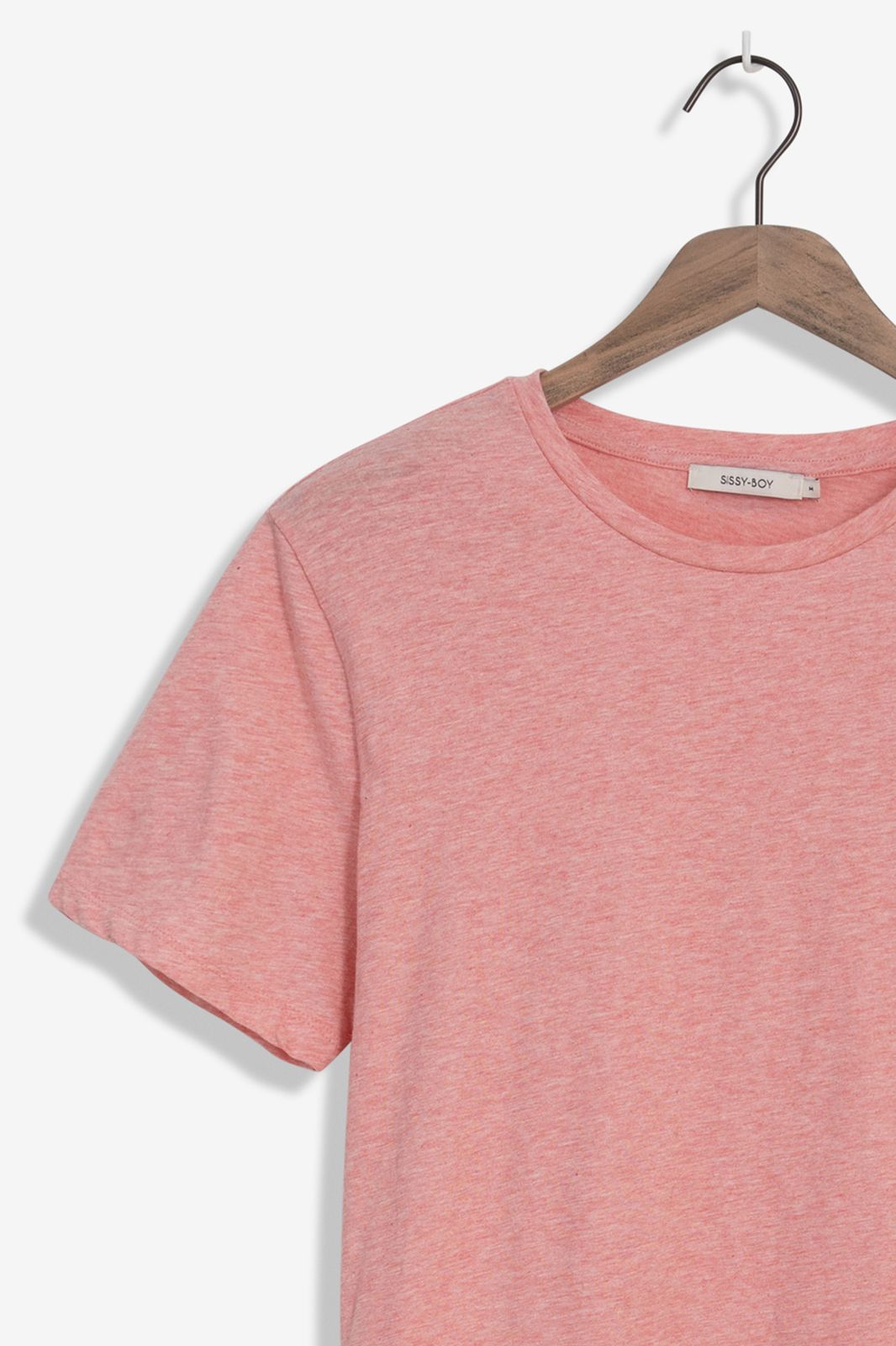 T-shirt en coton chiné - rose clair
