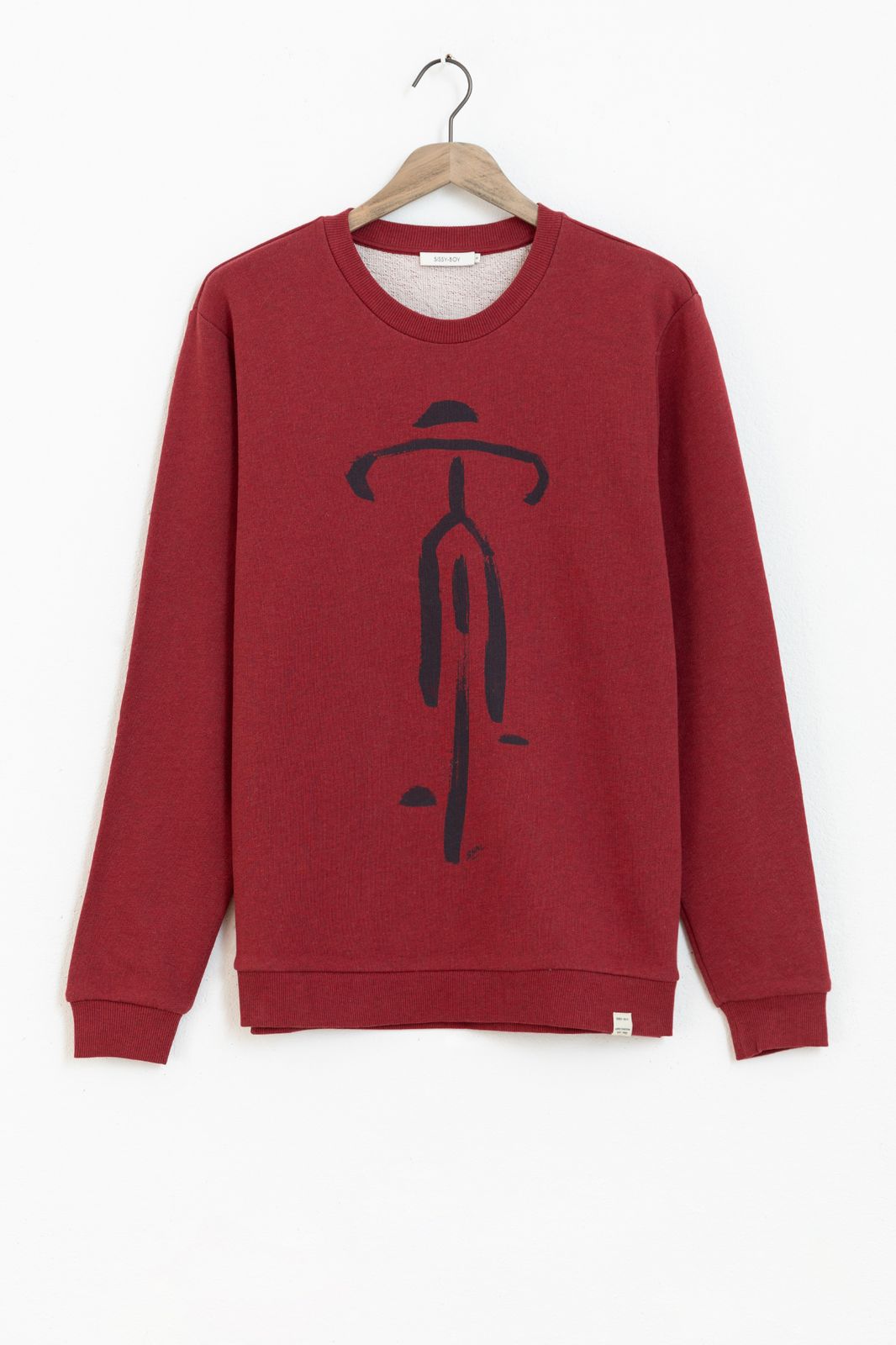 Sweatshirt basique avec motif artistique - rouge