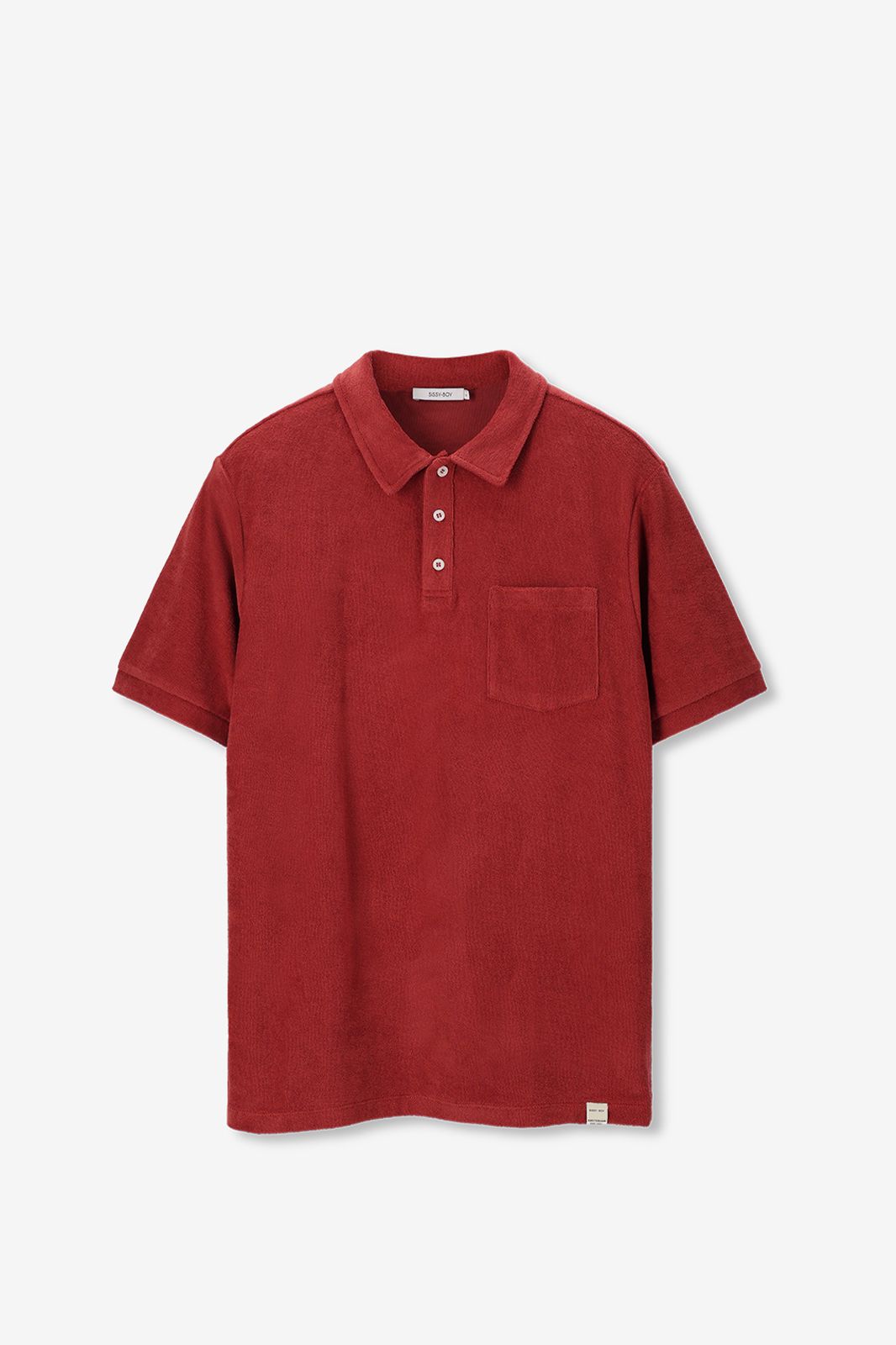 Polo en tissu éponge - rouge foncé