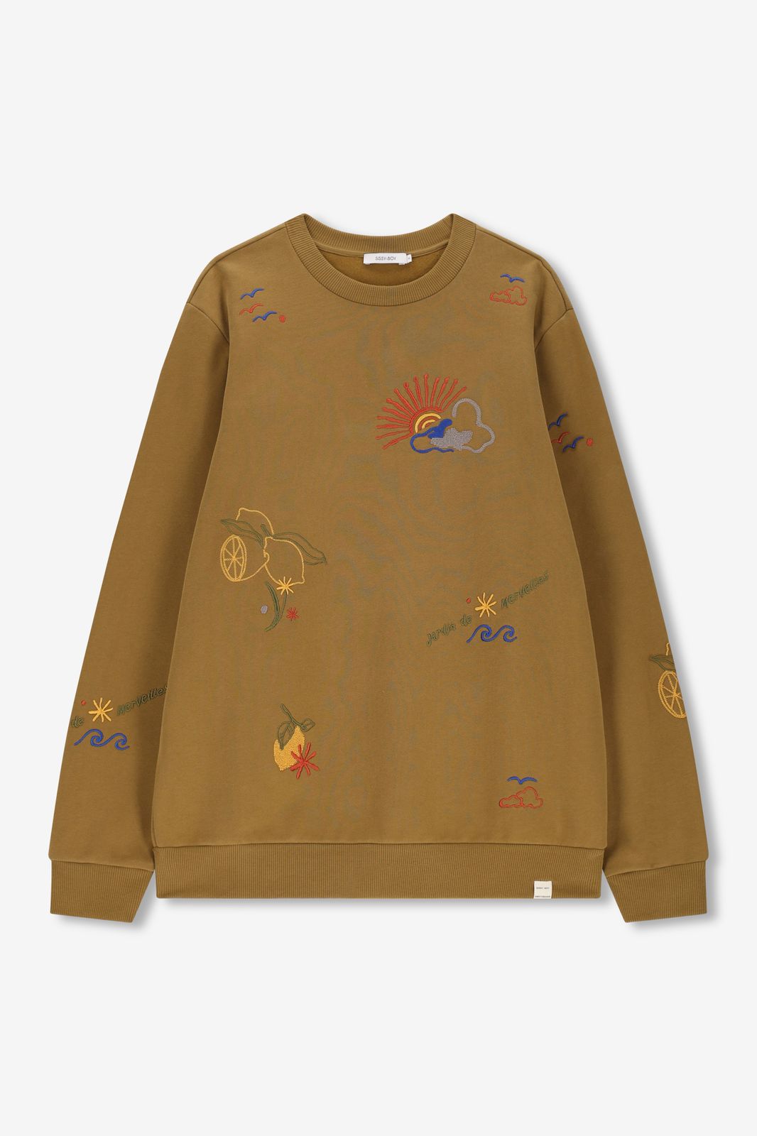 Sweat avec broderies - vert