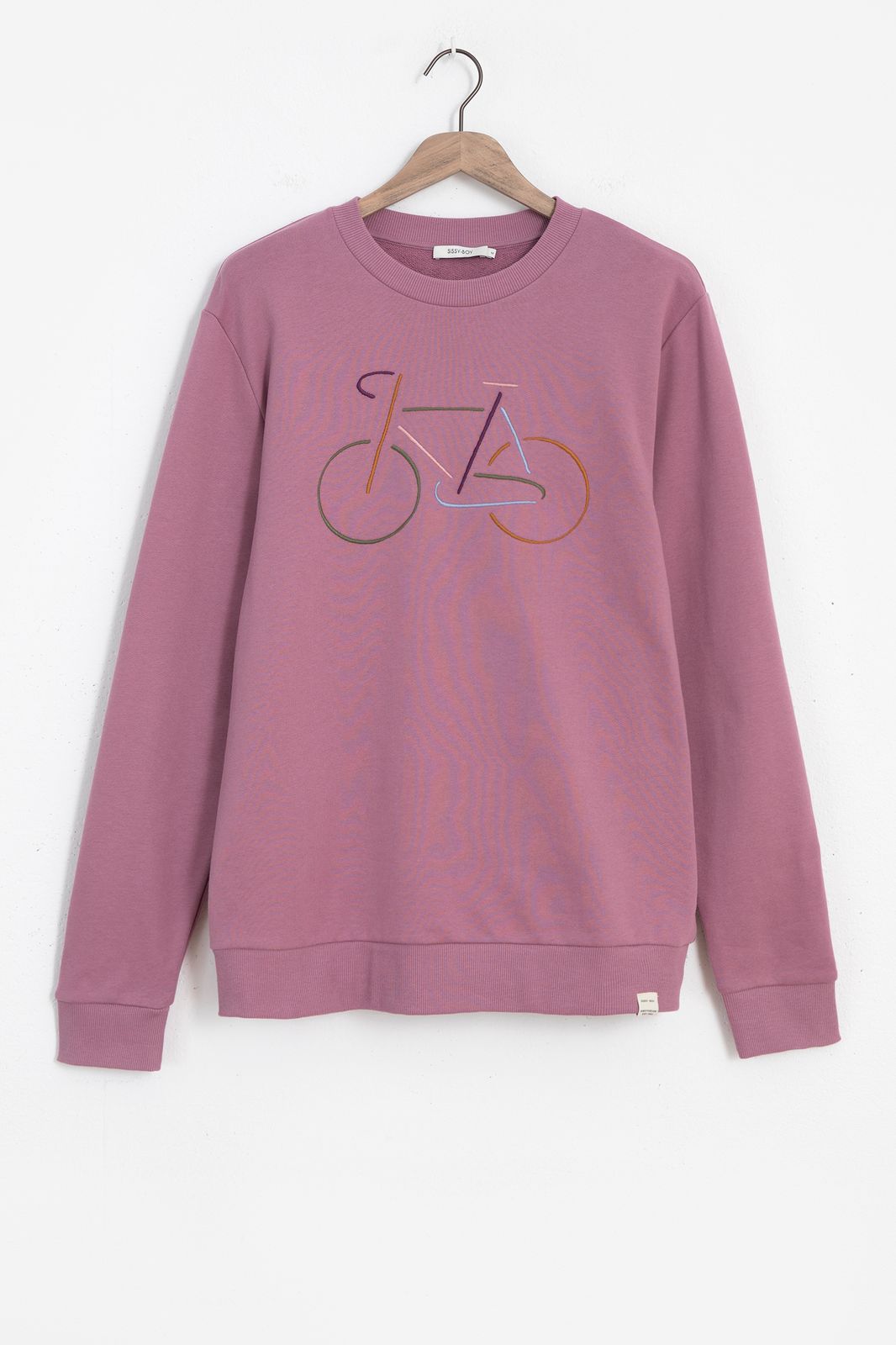 Pull en coton avec vélo - violet