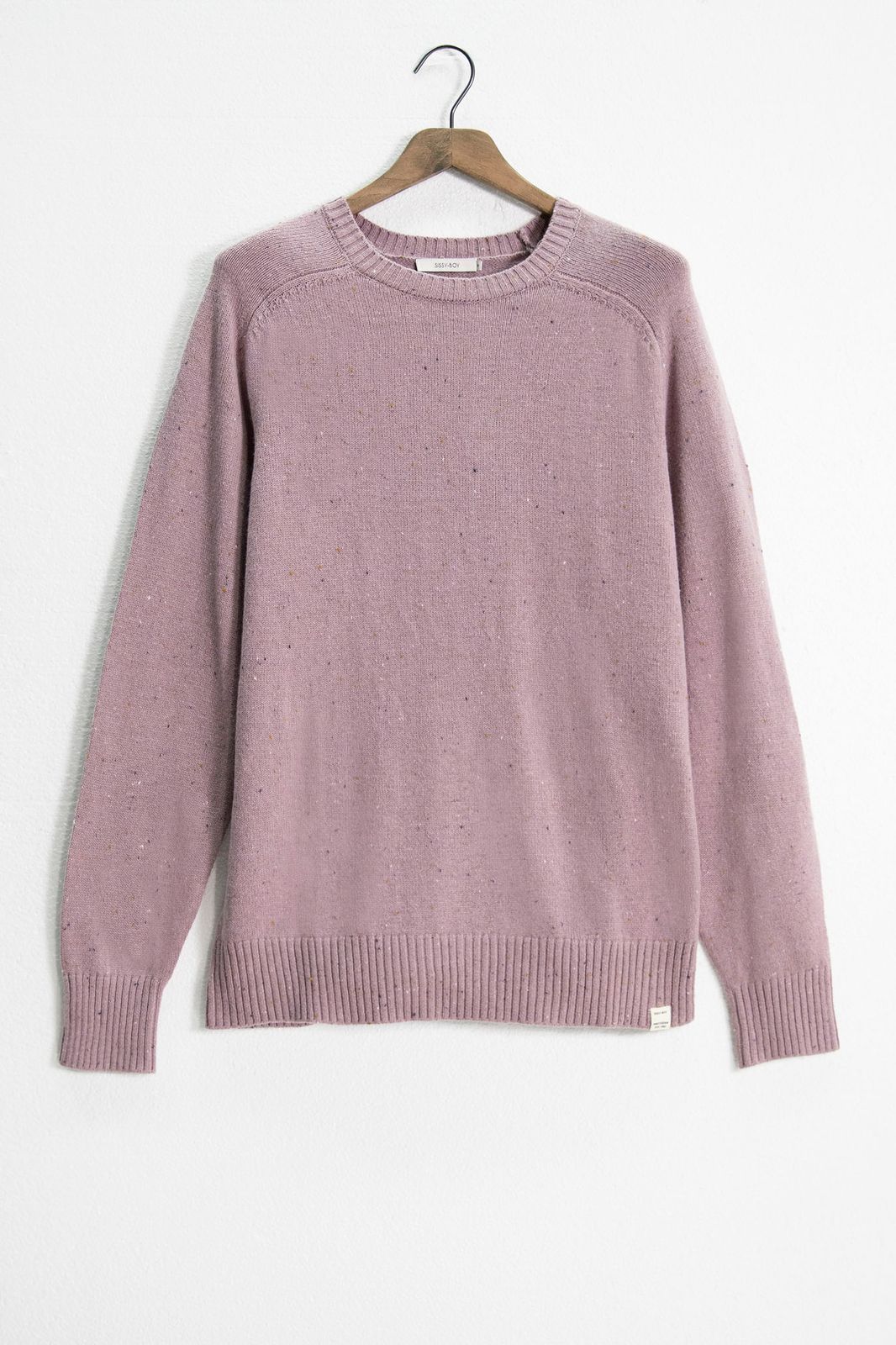Pull tricoté en mélange de coton et laine - violet clair