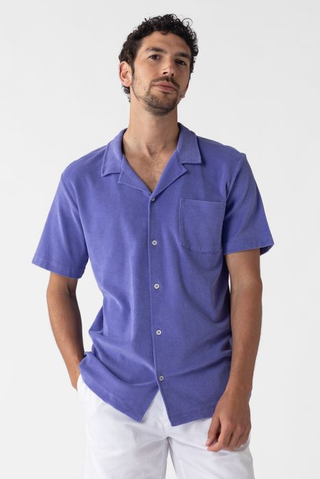 Paarse badstof polo met knopen Heren Sissy-Boy