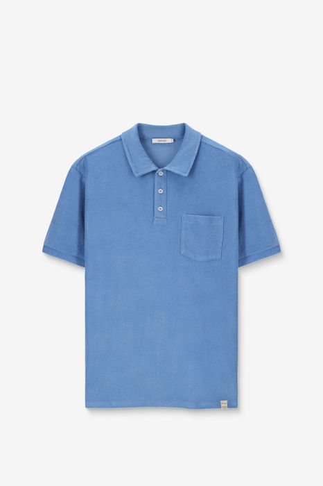 Blauwe badstof polo Heren Sissy-Boy