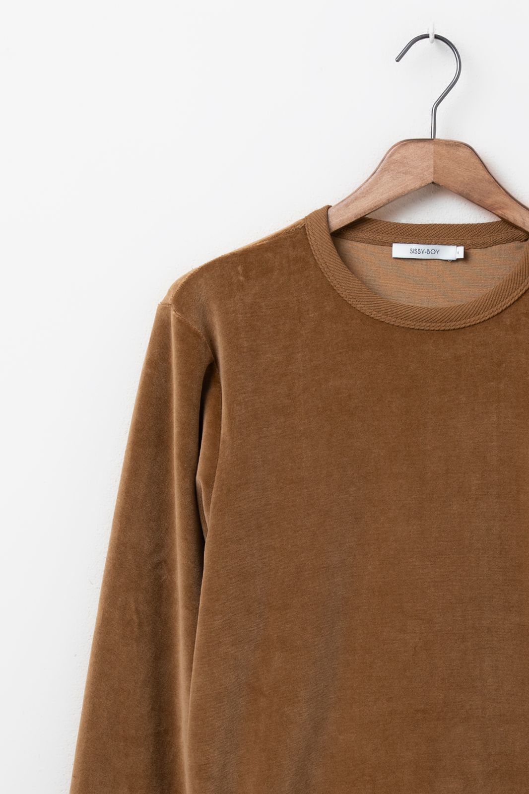 Bruine velvet sweater
