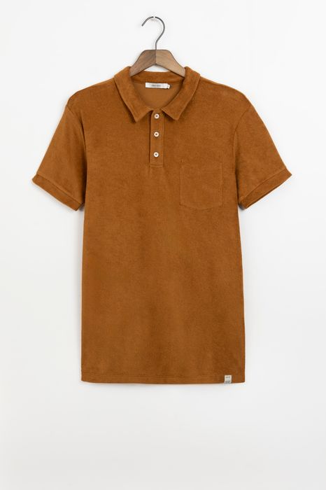 Goudbruine badstof polo Heren Sissy-Boy