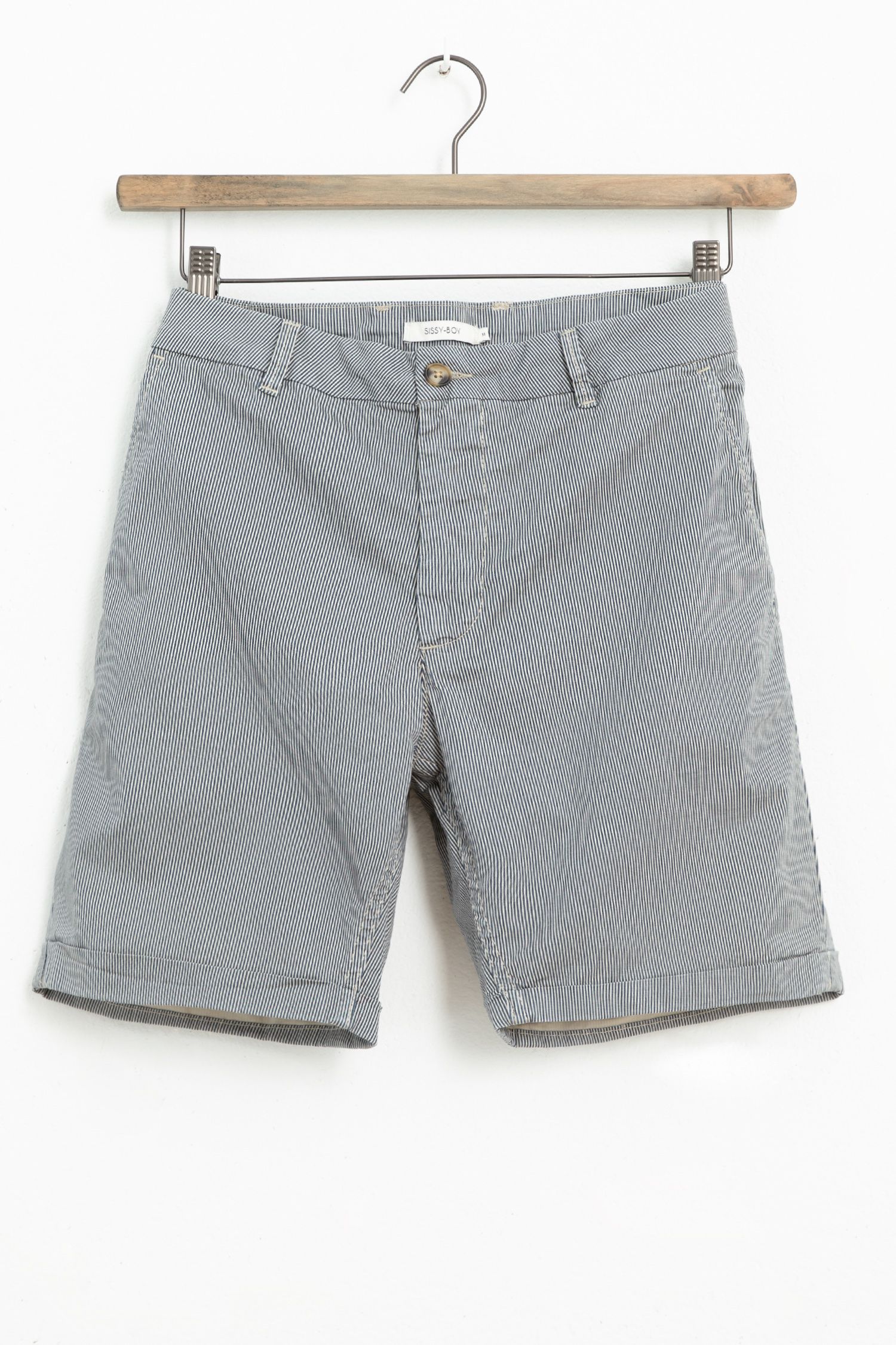 Blauw wit gestreepte chino shorts - Heren | Sissy-Boy