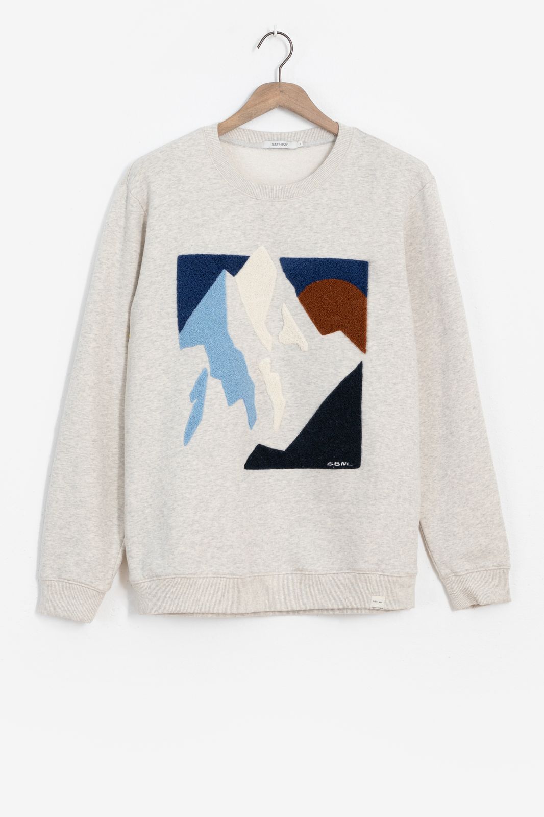 Grijze sweater met mountain embroidery