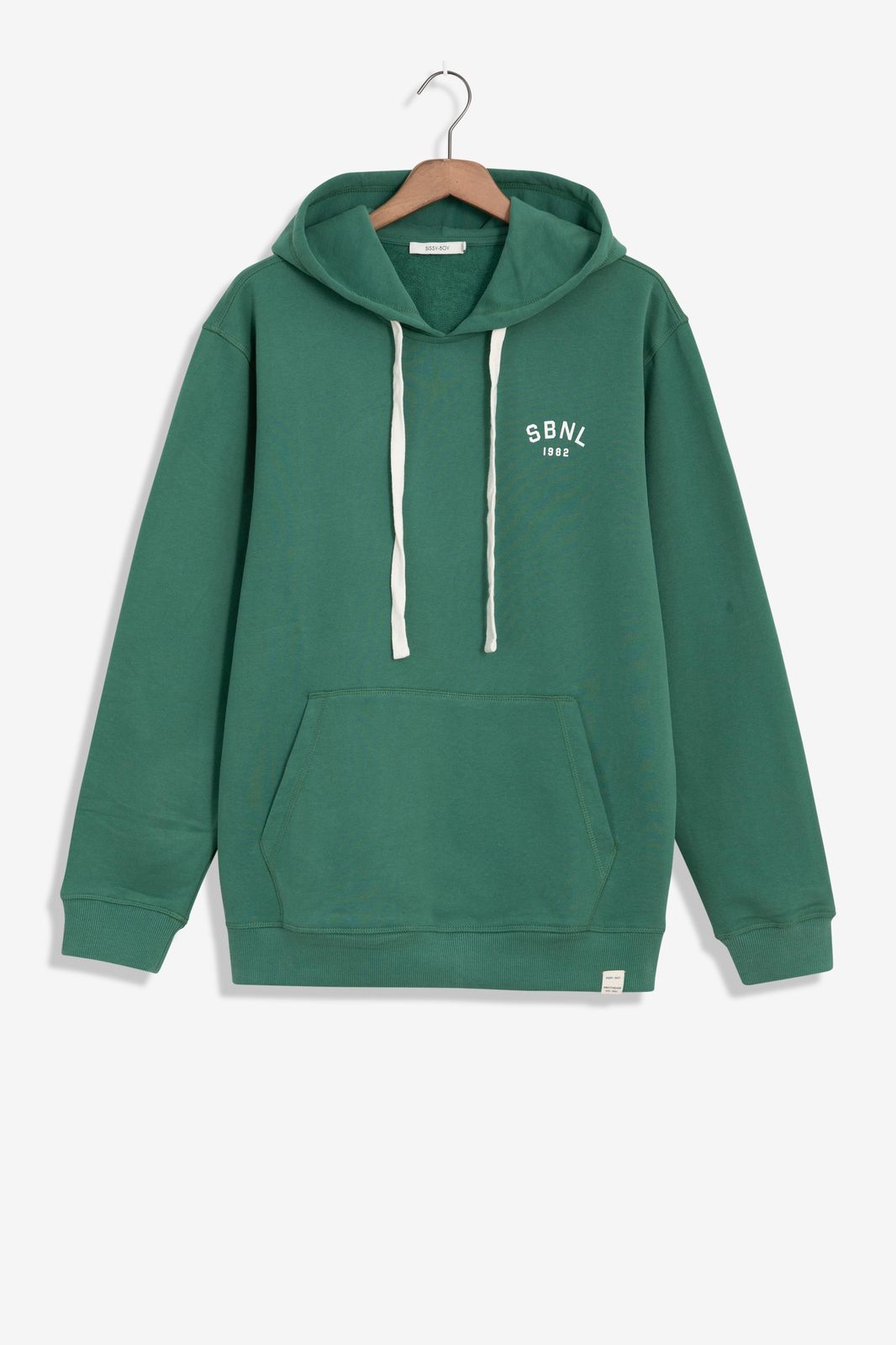 Donkergroene hoodie met logo - Heren | Sissy-Boy