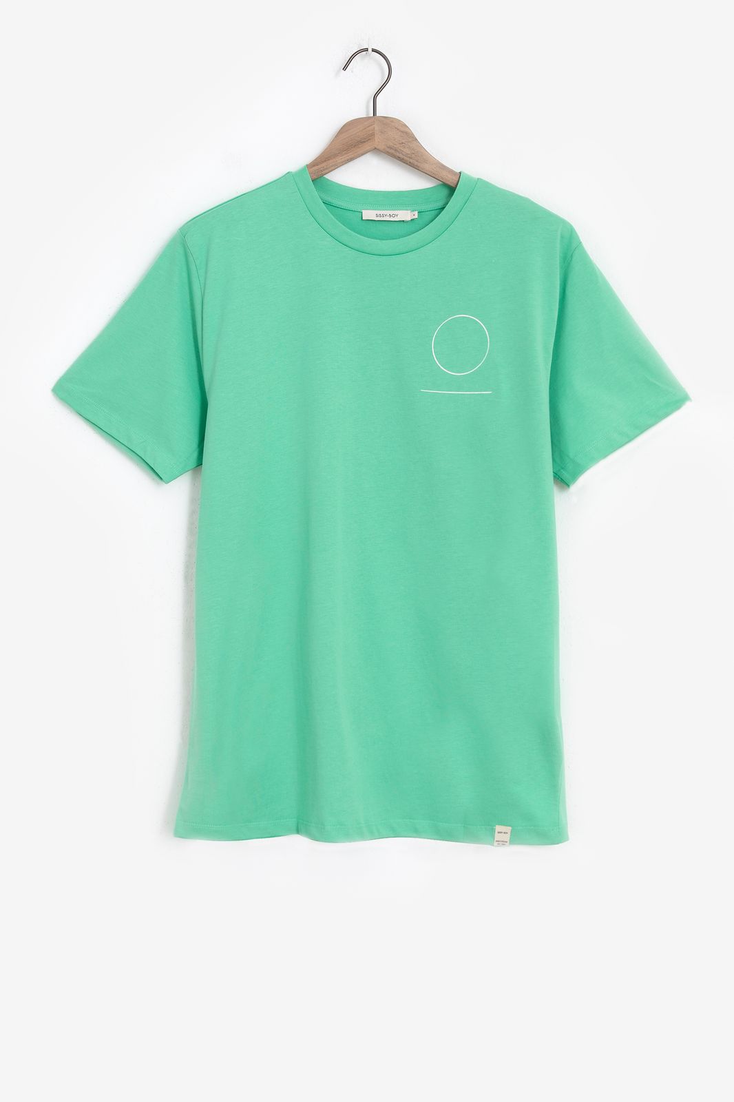 Groene katoenen T-shirt met print - Heren | Sissy-Boy