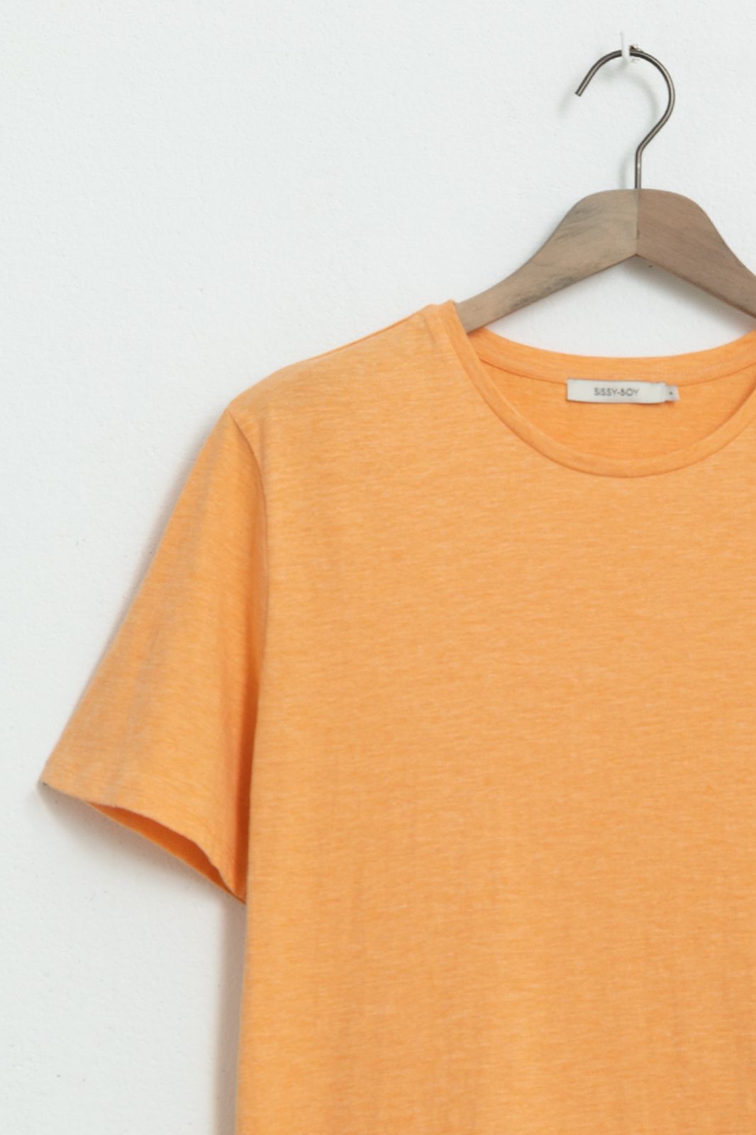 Oranje basic T-shirt melange - Heren | Sissy-Boy