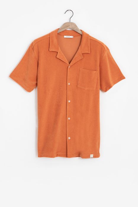 Oranje badstof polo met knopen Heren Sissy-Boy