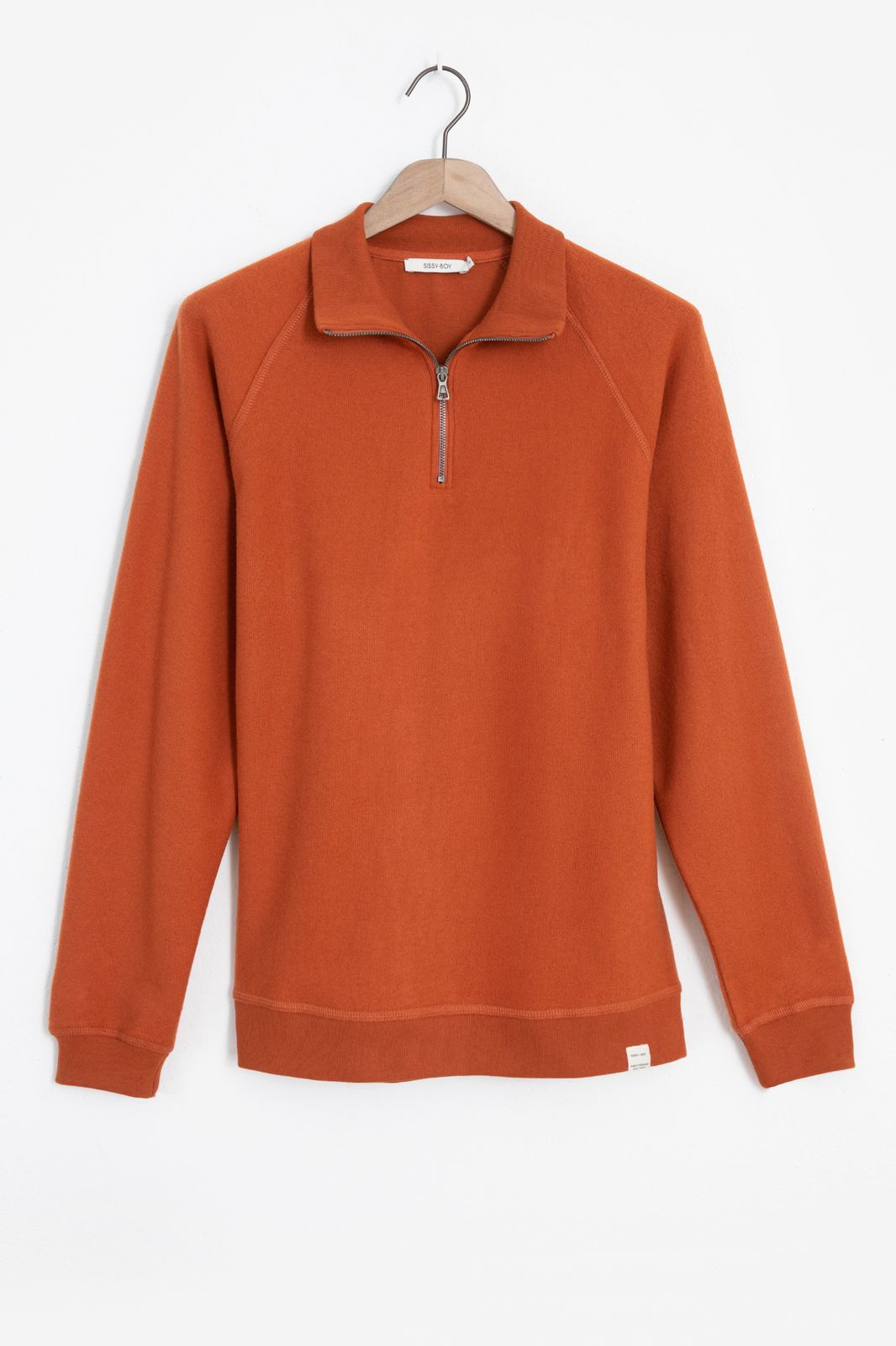 Oranje sweater met rits - Heren | Sissy-Boy