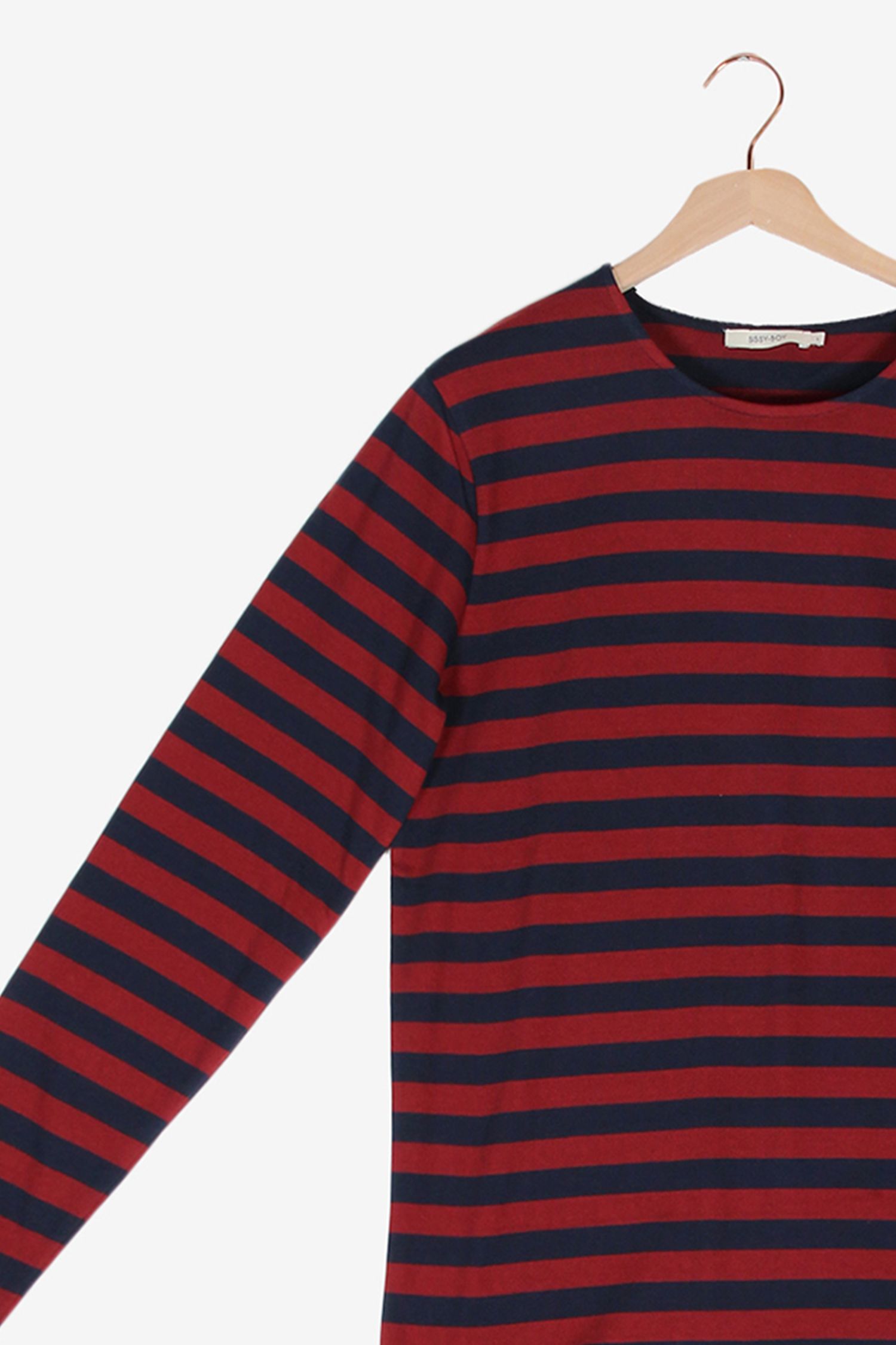 Rood gestreept t-shirt met lange mouwen