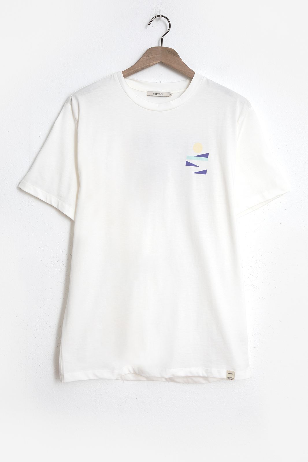 Wit T-shirt met geometrische print - Heren | Sissy-Boy