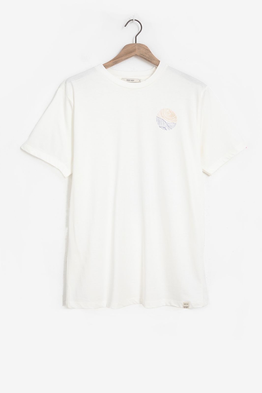 Wit katoenen T-shirt met golven print - Heren | Sissy-Boy