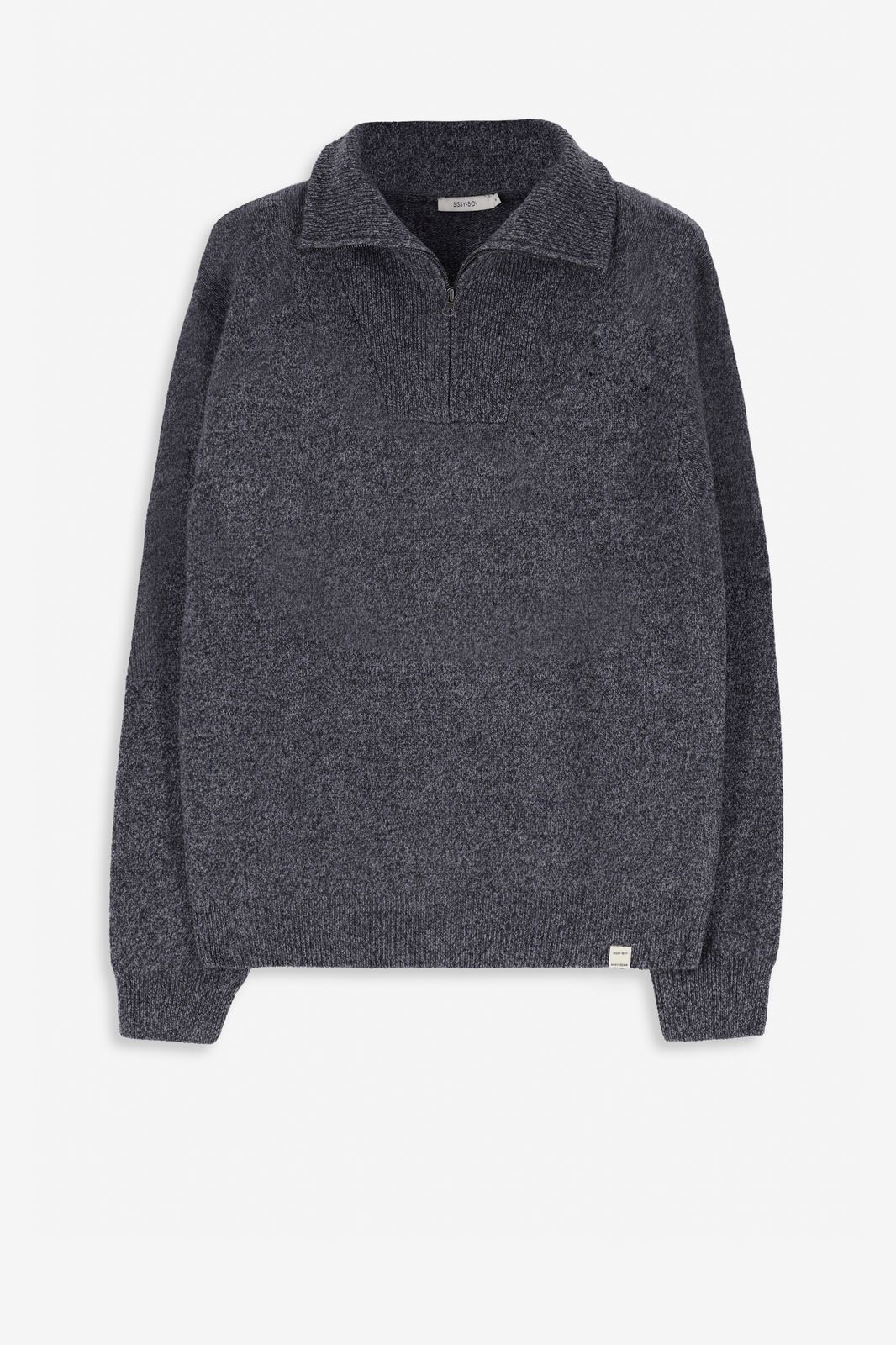 Pull en maille avec fermeture éclair - gris foncé