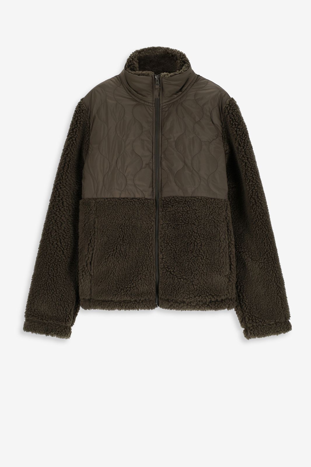 Manteau duveteux avec matelassage - vert