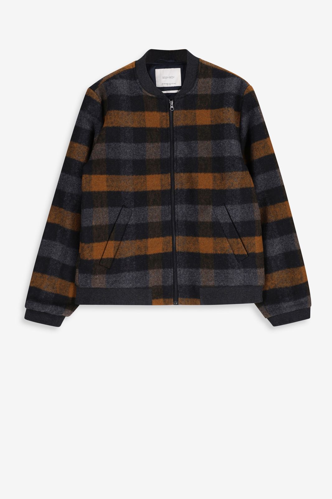 Veste bomber à carreaux - gris foncé