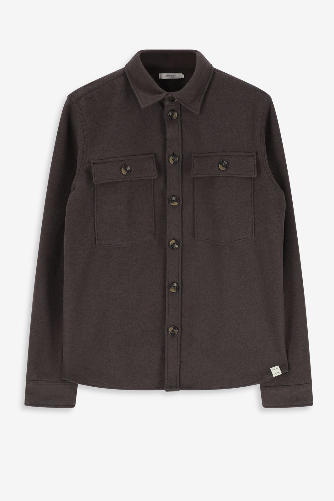 Chemise en feutre tissé- marron foncé