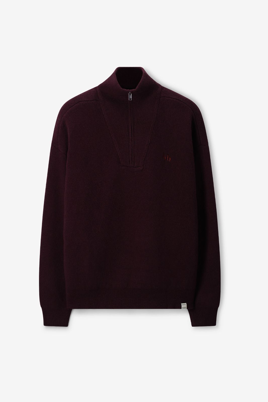 Pullover mit Reißverschluss - dunkelbraun