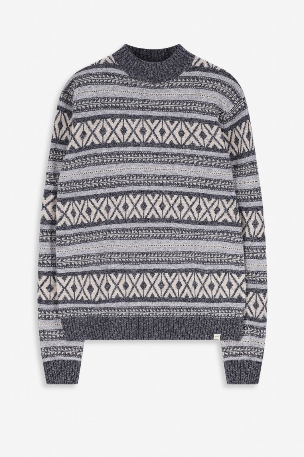 Jacquard-Pullover - grau