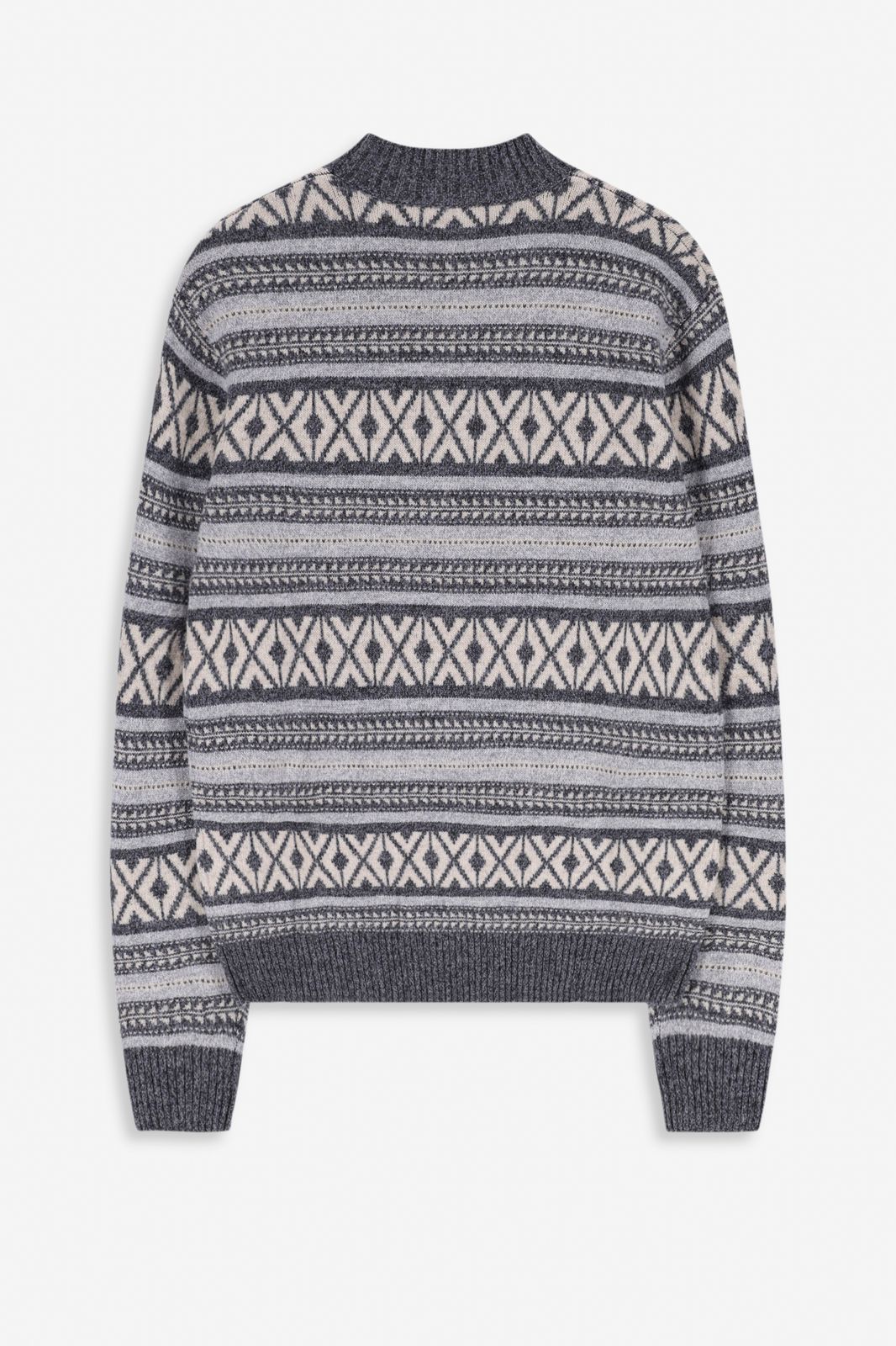 Jacquard-Pullover - grau