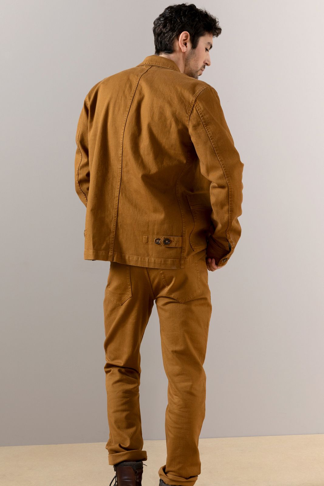 Braune Twill-Jacke mit Taschen