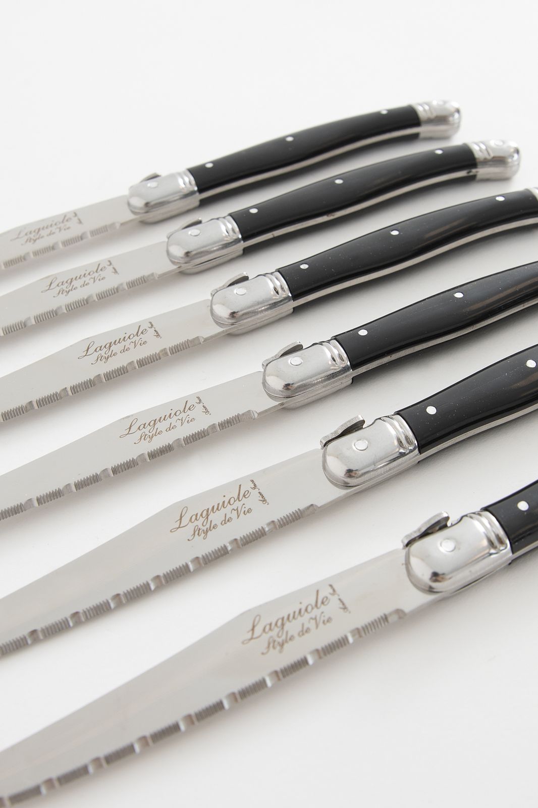 Laguiole 6 couteaux à steak ligne premium - noir