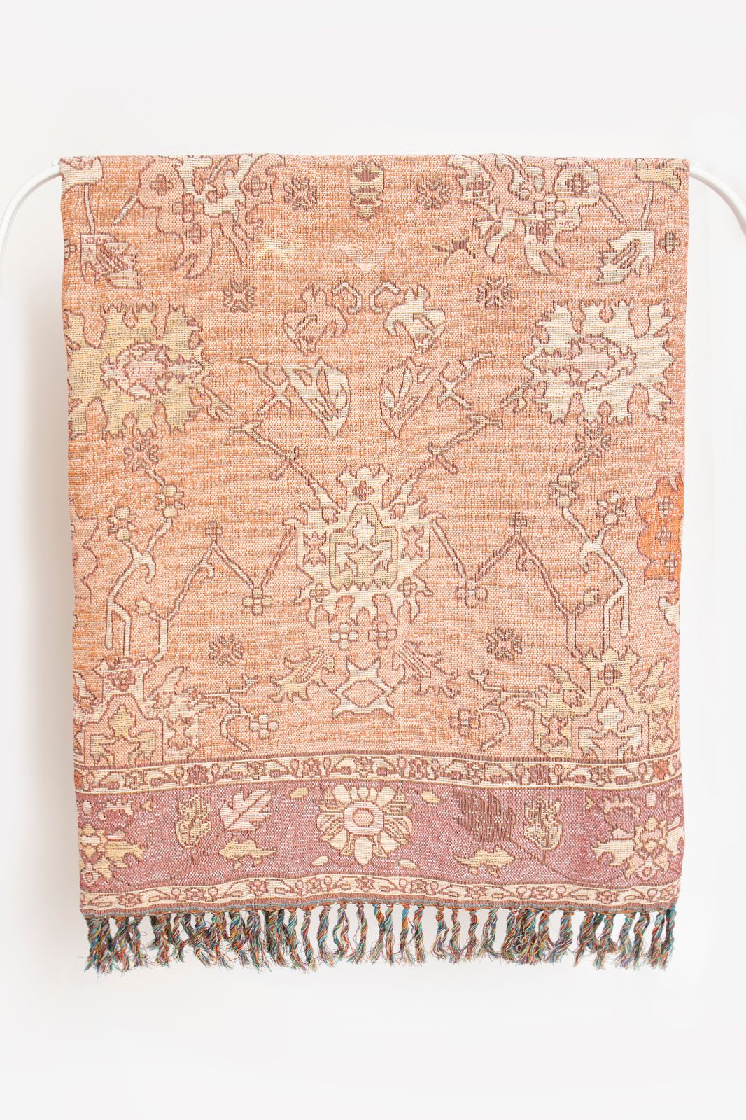 Couverture tissée jacquard - rose