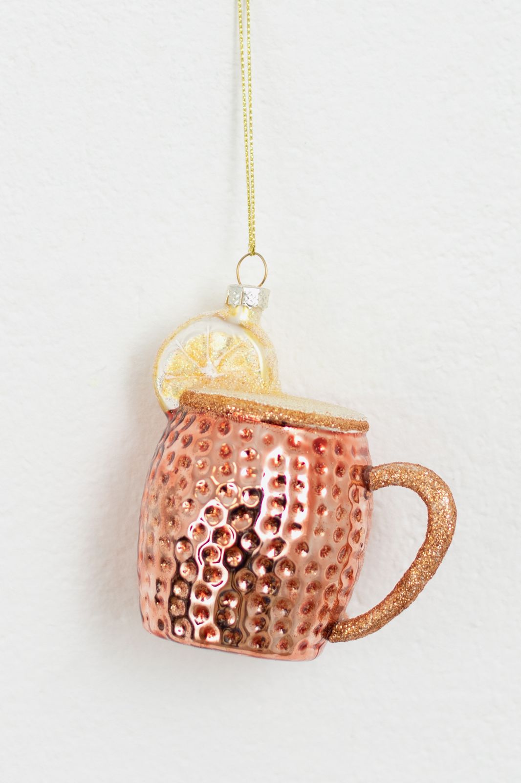 Kerst ornament copper can met fruit