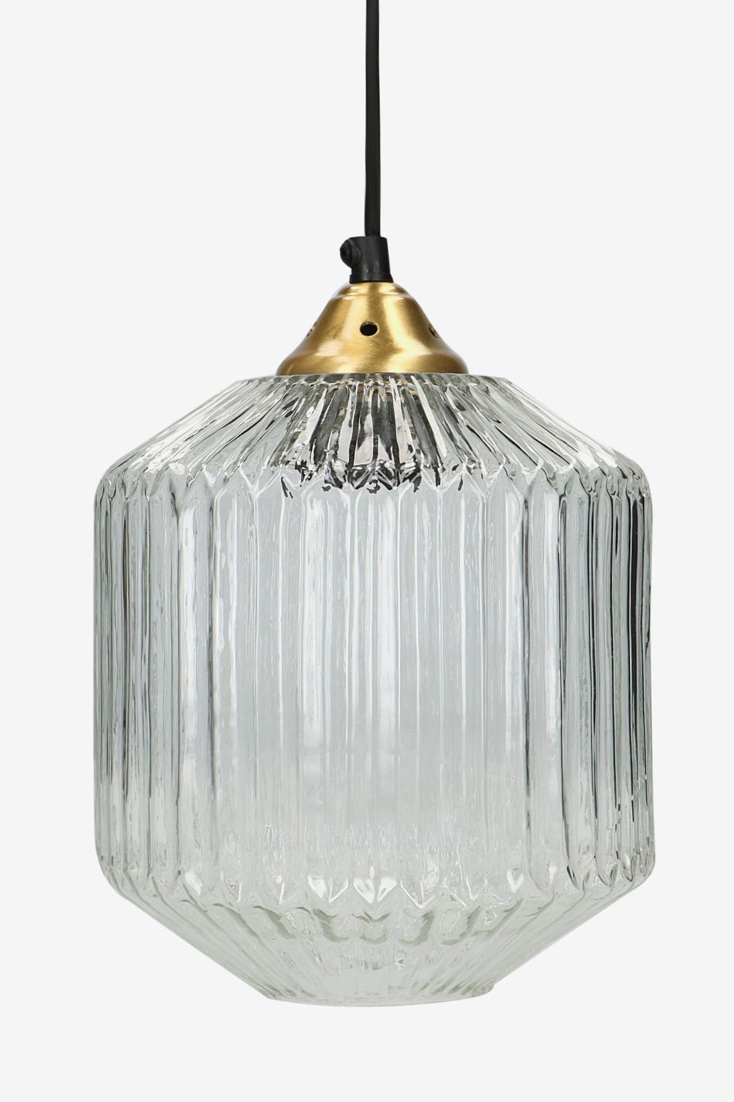 Transparant glazen Hanglamp ribbel