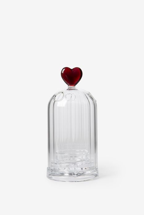 Glazen waxinelichthouder met hart