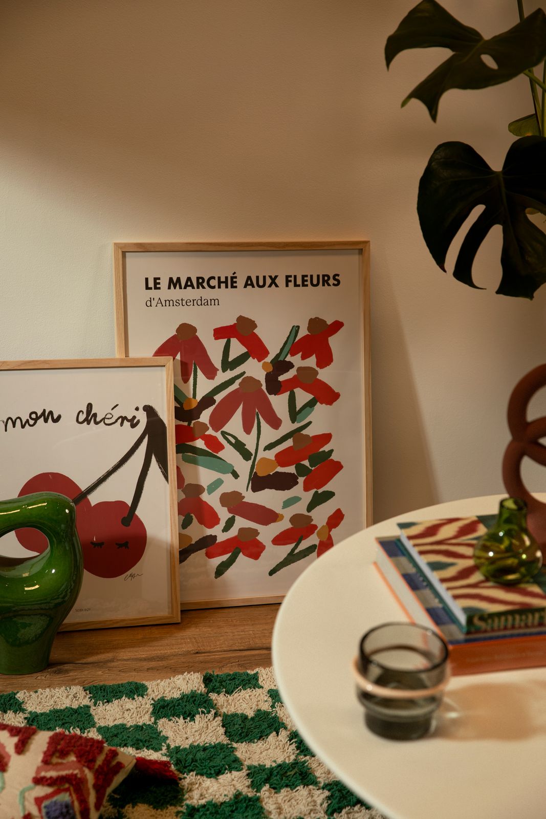 Fotolijst met print Marché Fleurs A2