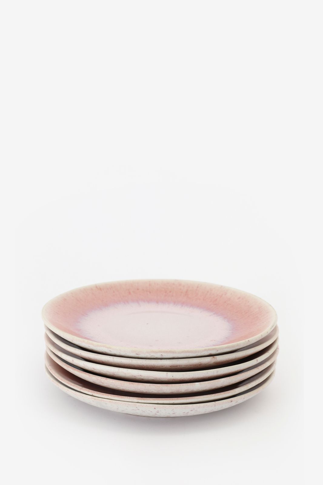 Ontbijtbord roze reactive glaze funky