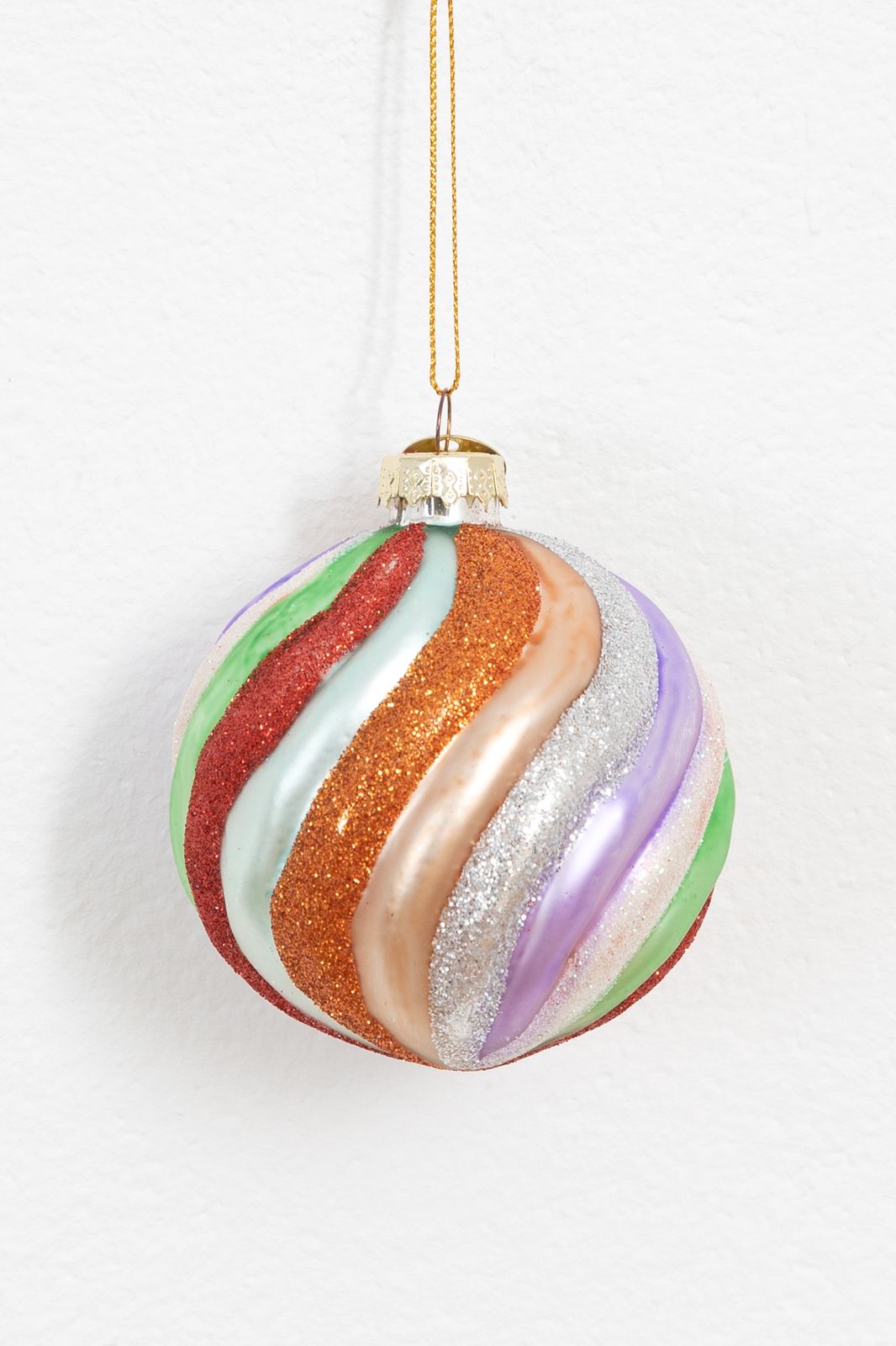 Boule de noël en verre - torsadée