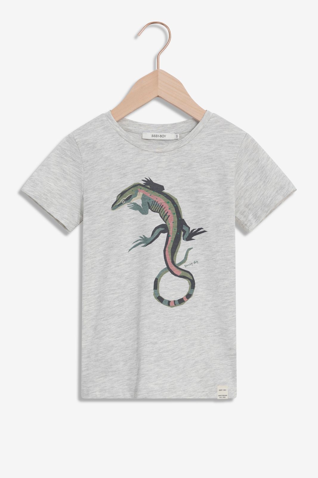 T-Shirt mit Salamander-Print - grau