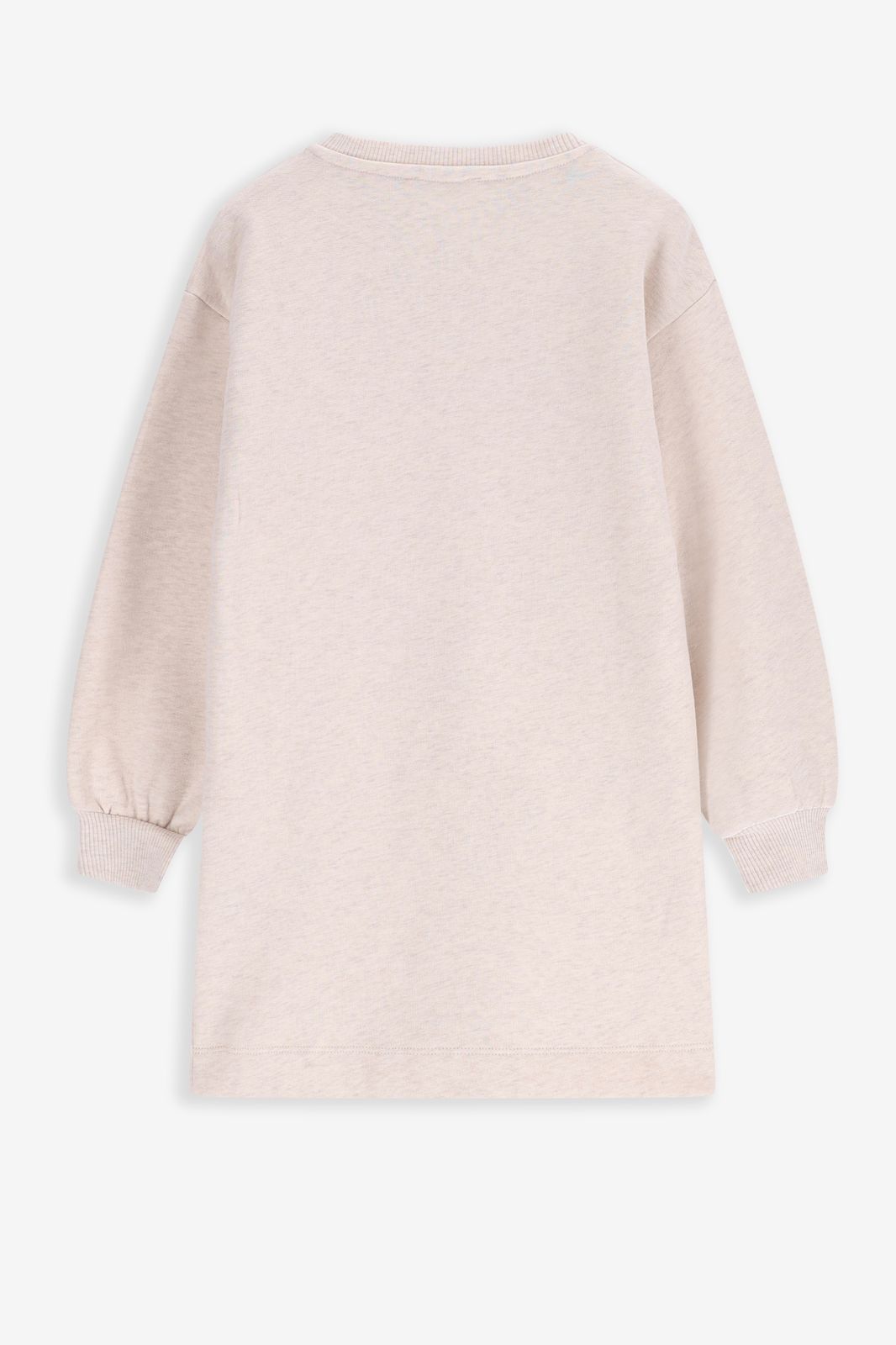 Sweat-Kleid mit Artwork-Print - beige