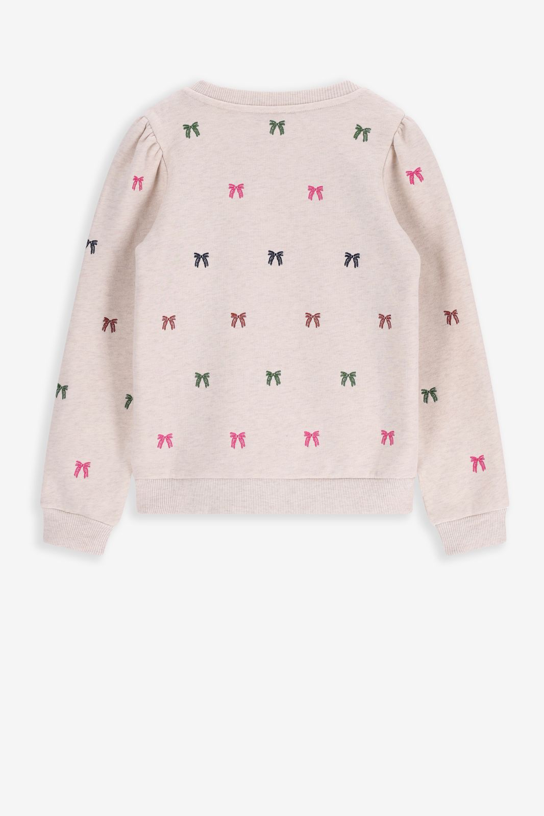 Sweater mit Schleifenstickerei - beige