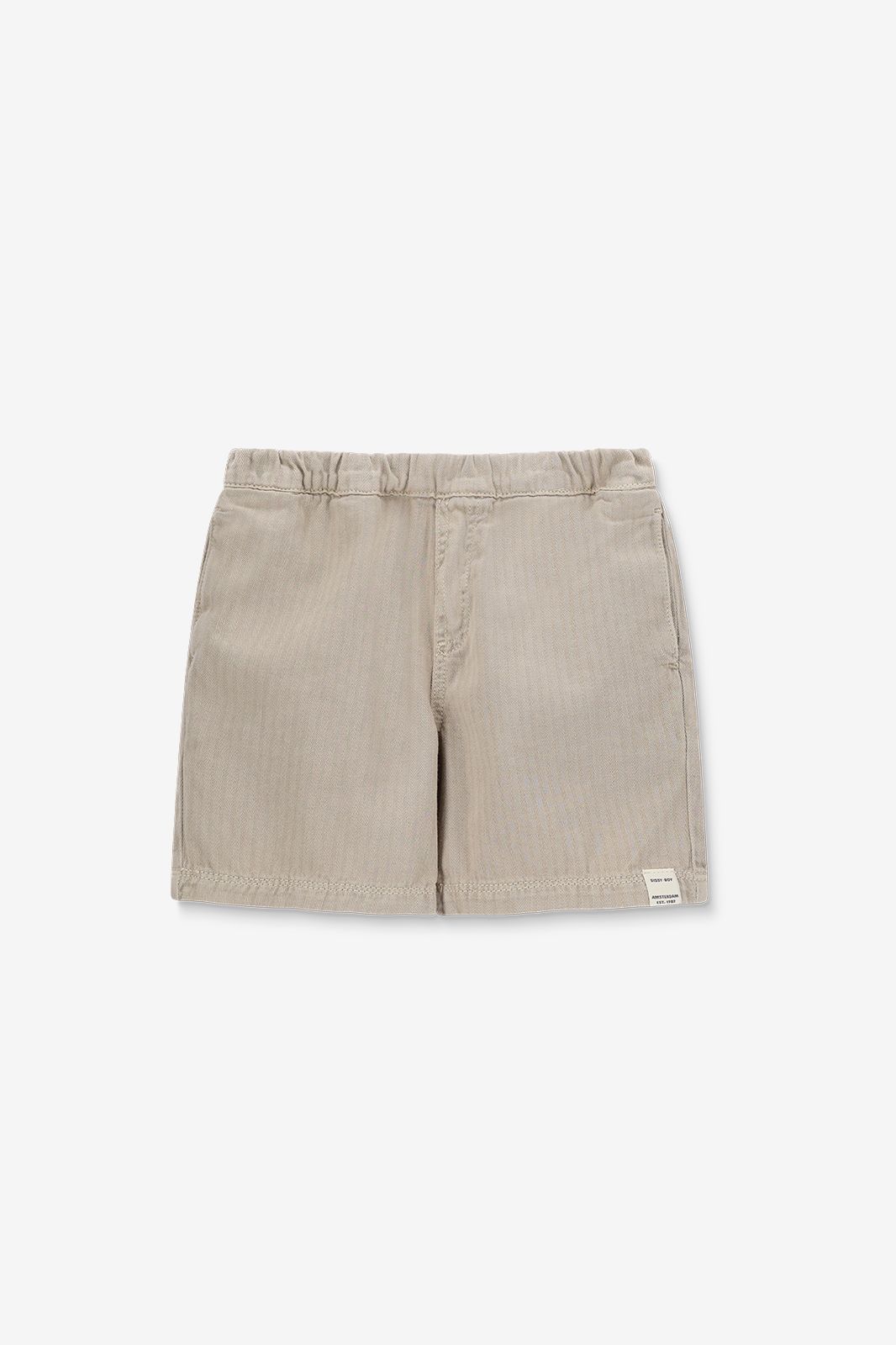 Shorts mit Fischgrätenmuster - beige